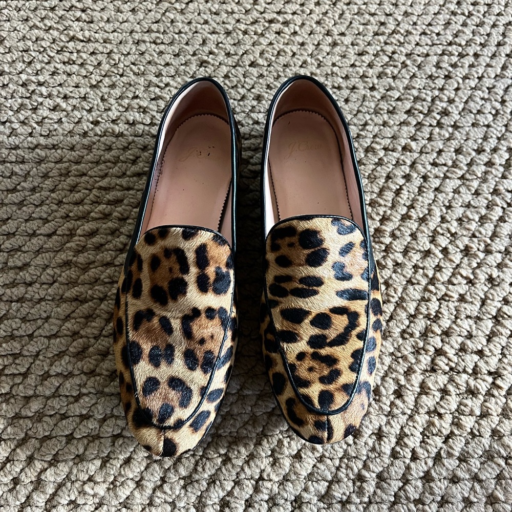 J.Crew Leopard Driving Moccasins Sz 9